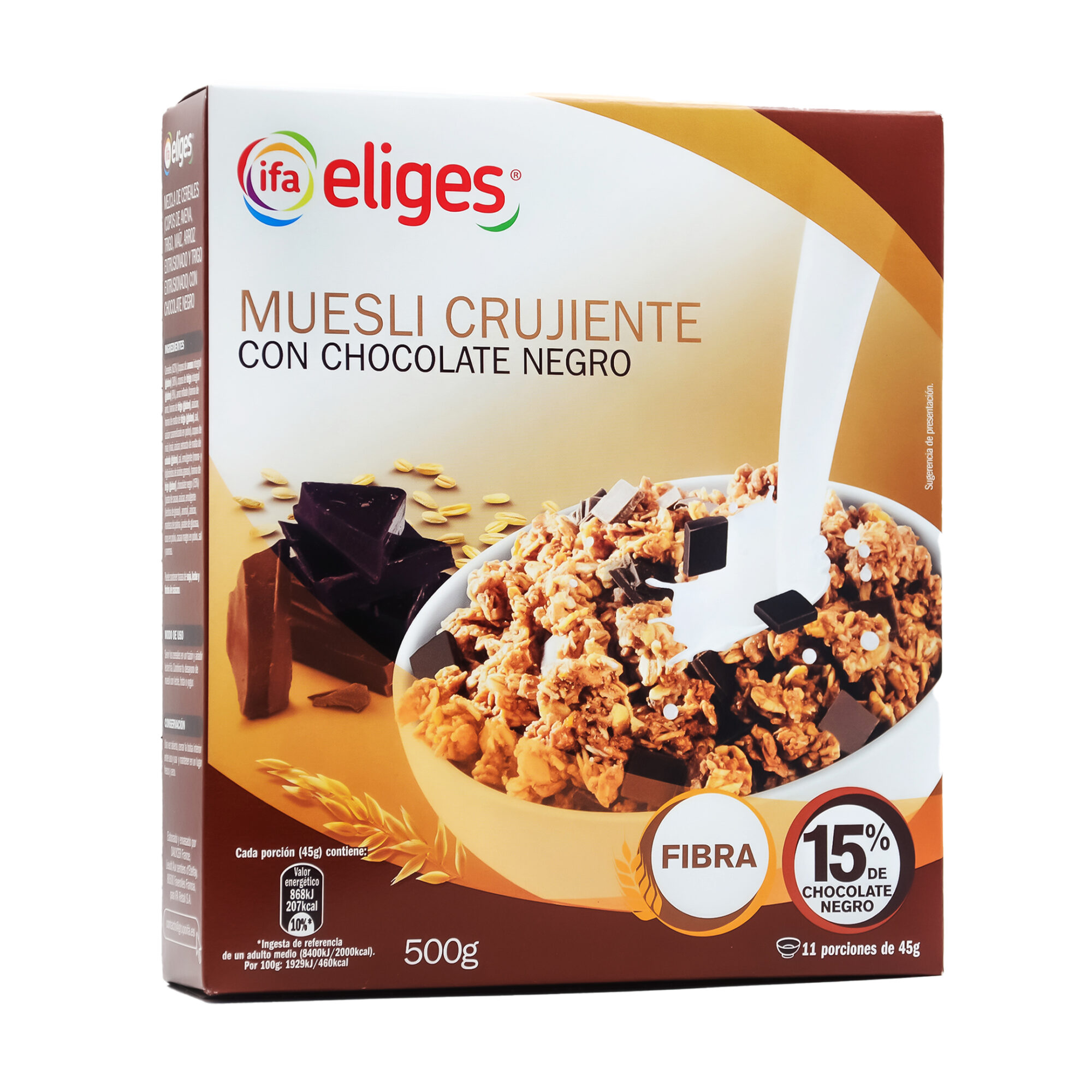 CEREALES ELIGES MUESLI COPOS DE CHOCO NEGRO 500GR x16pcs