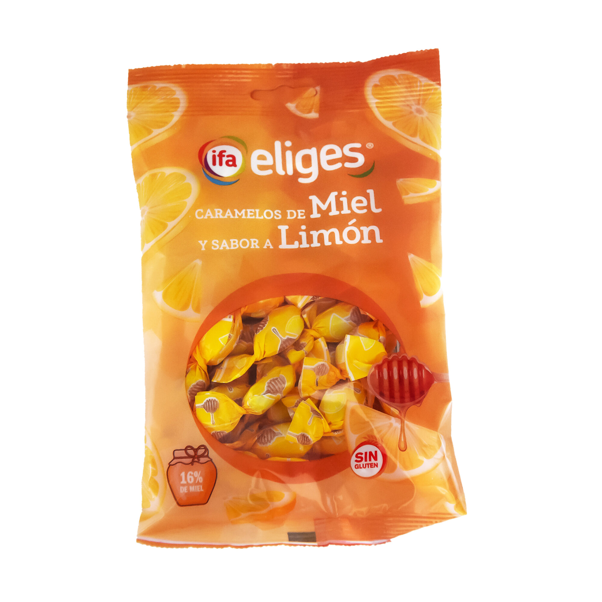 CARAMELOS DE MIEL Y SABOR A LIMON IFA ELIGES 125GR x12pcs