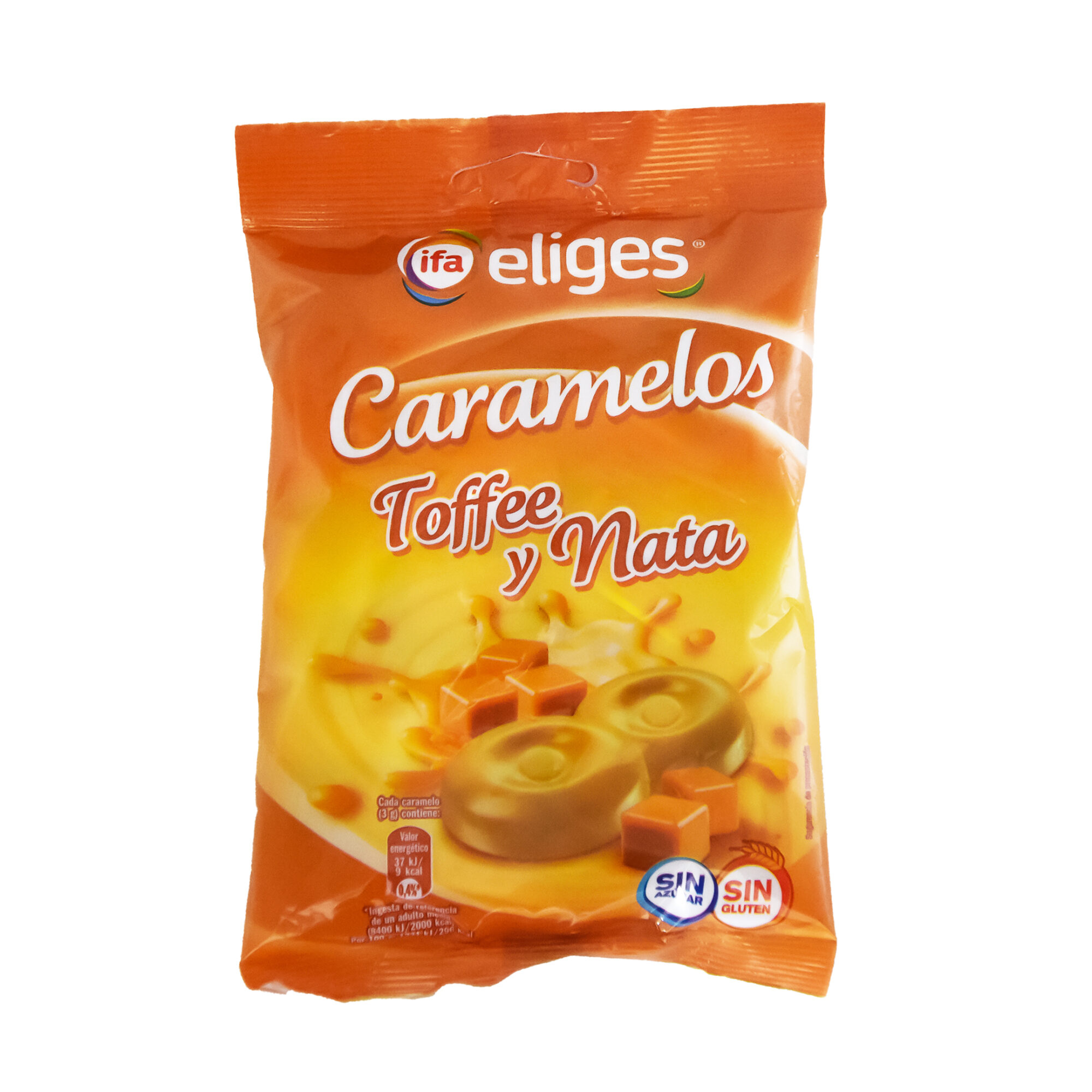 CARAMELOS TOFFEE Y NATA IFA ELIGES 90GR x12pcs