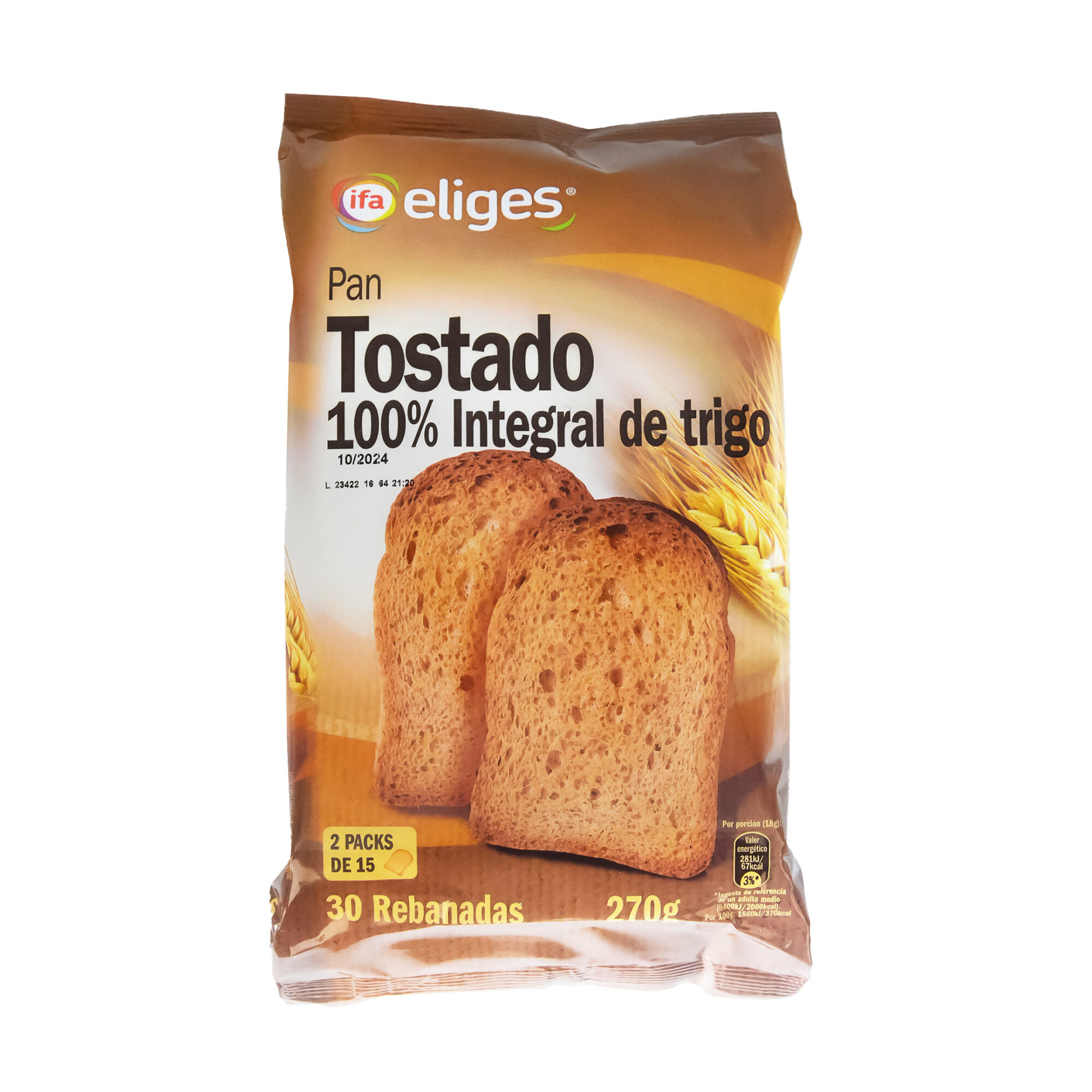 PAN TOSTADO INTEGRAL IFA ELIGES 270GR x14pcs