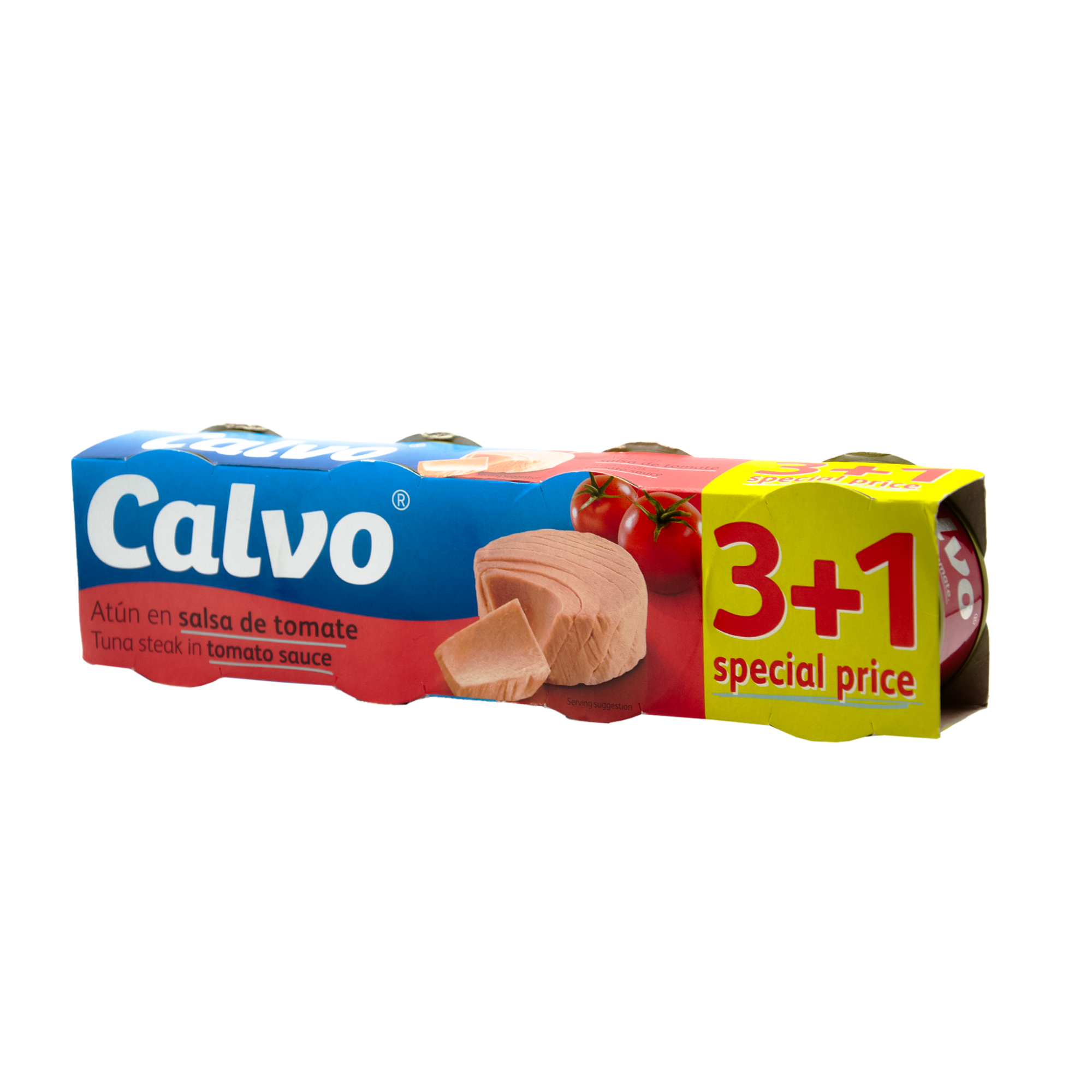 ATUN CALVO EN TOMATE ( PACK3+1 x 80GR ) x24PS