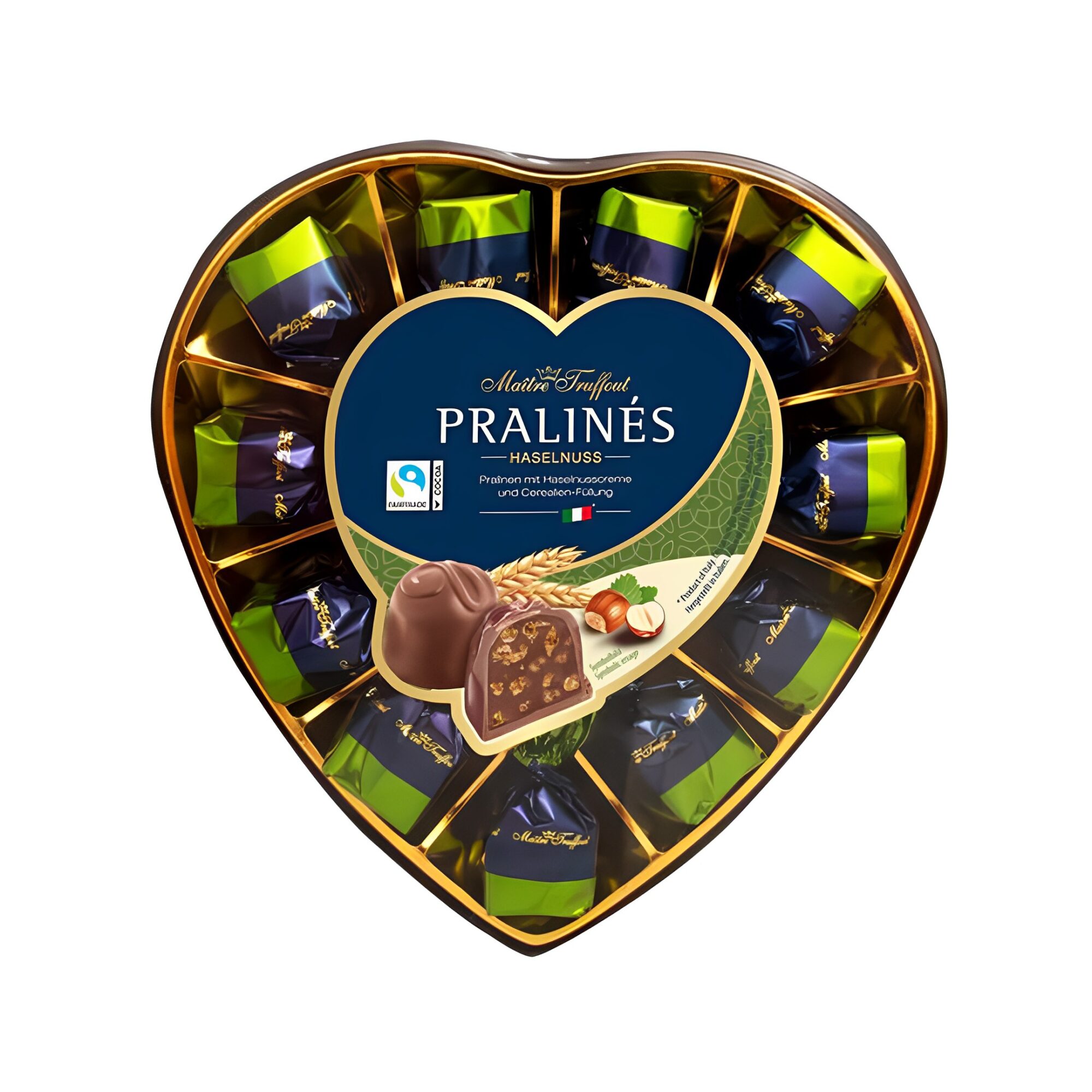 PRALINES MILK CHOCOLATE HAZELNUT HEAR 165G x8pcs