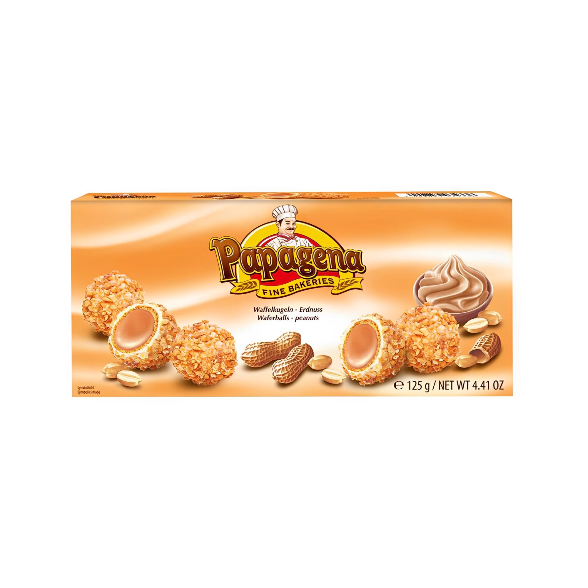 WAFERBALLS PAPAGENA WITH PEANUTS 125G x18pcs