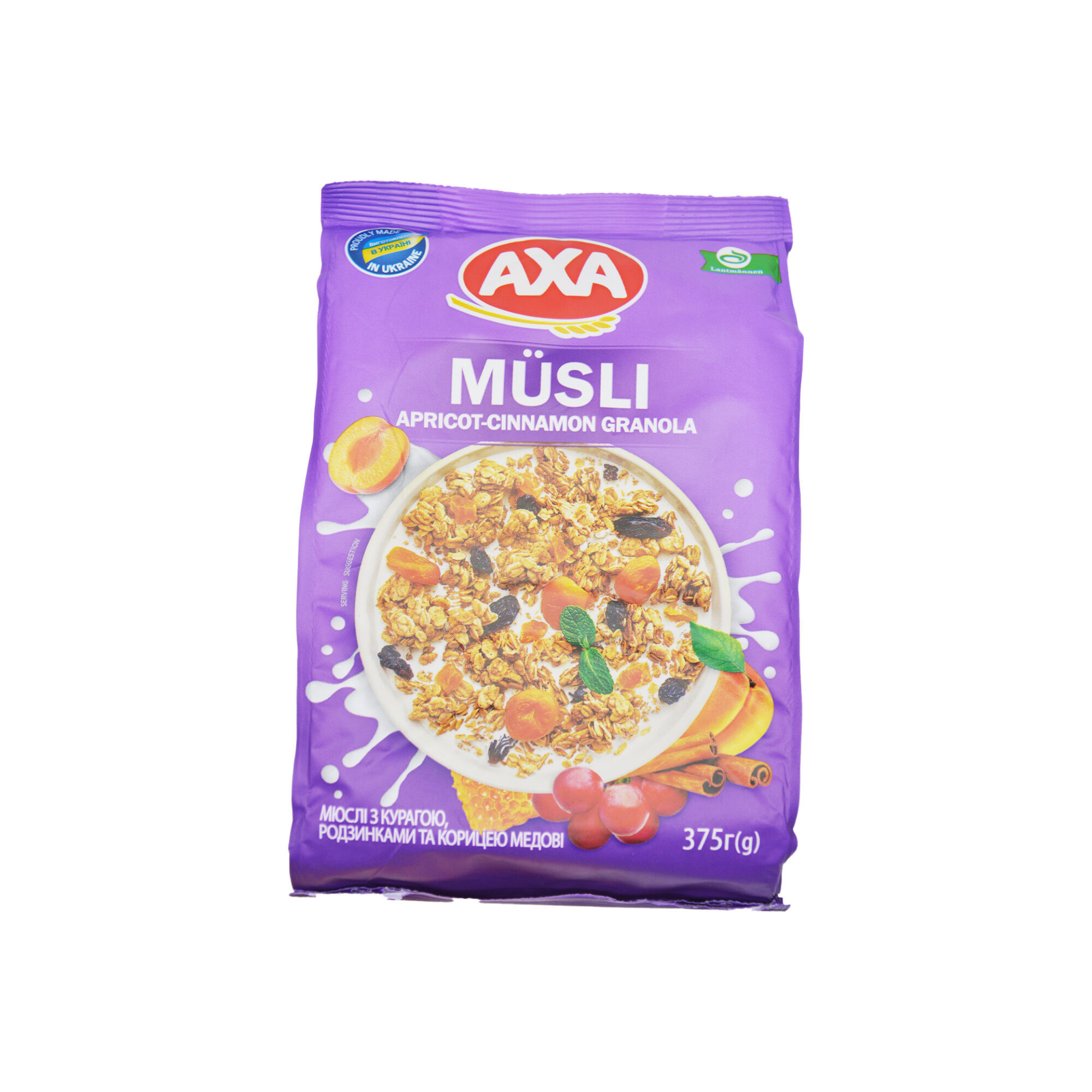 AXA MUESLI HONEY WITH DRIED APRICOTS & CINNAMON 375GR *12