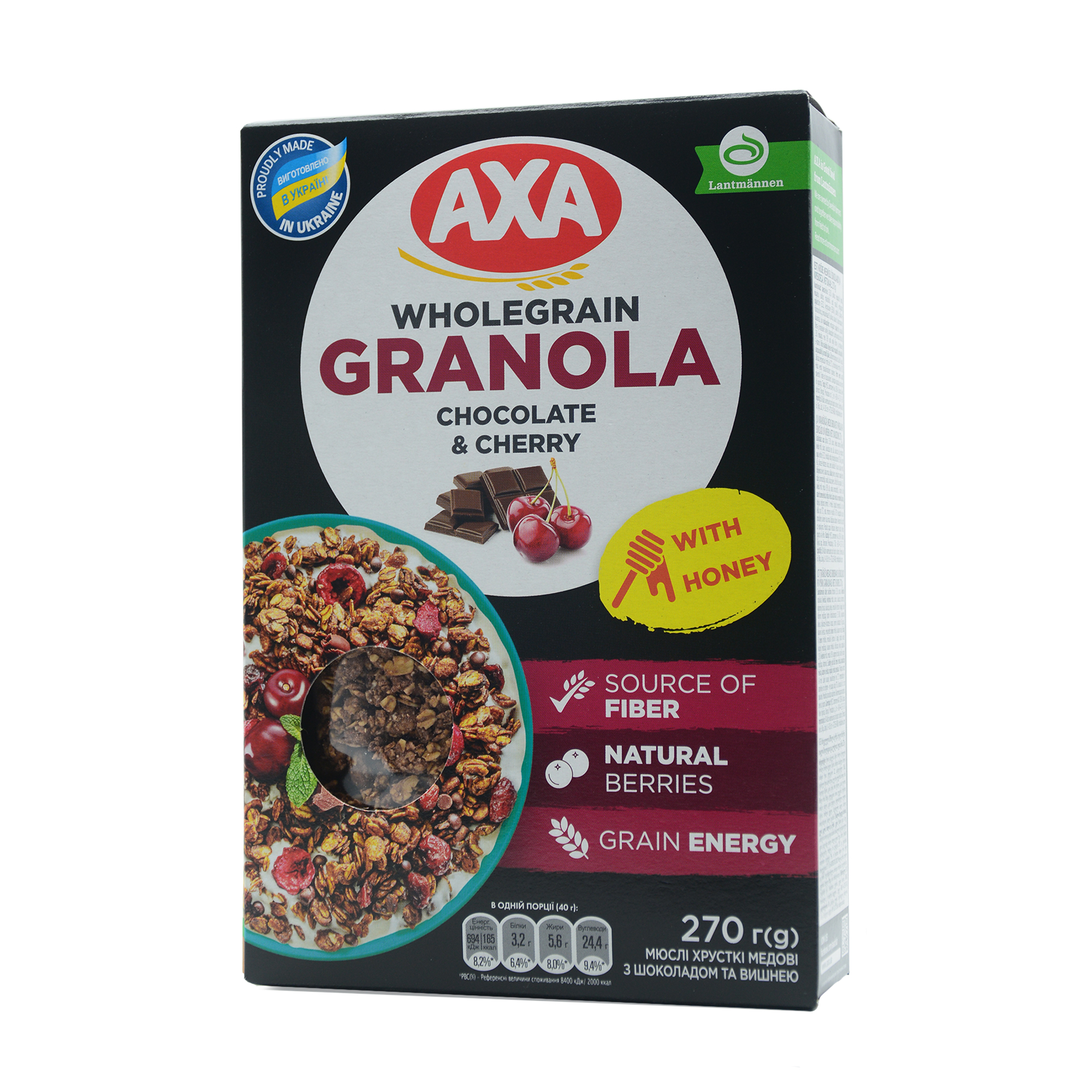 AXA CRISPY HONY MUESLI WITH CHOCOLATE & CHERRIES 270GR*8