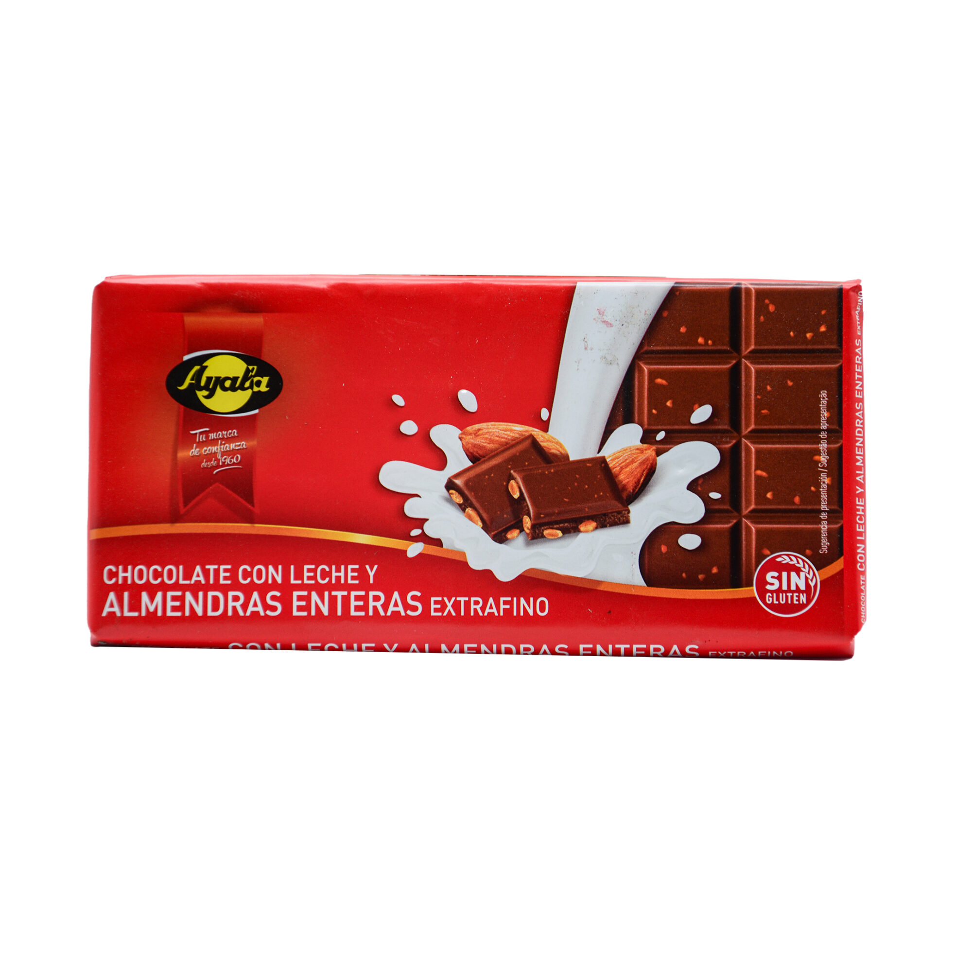 AYALA CHOCOLATE CON LECHE Y ALMENDRAS ENTERAS 150G*15