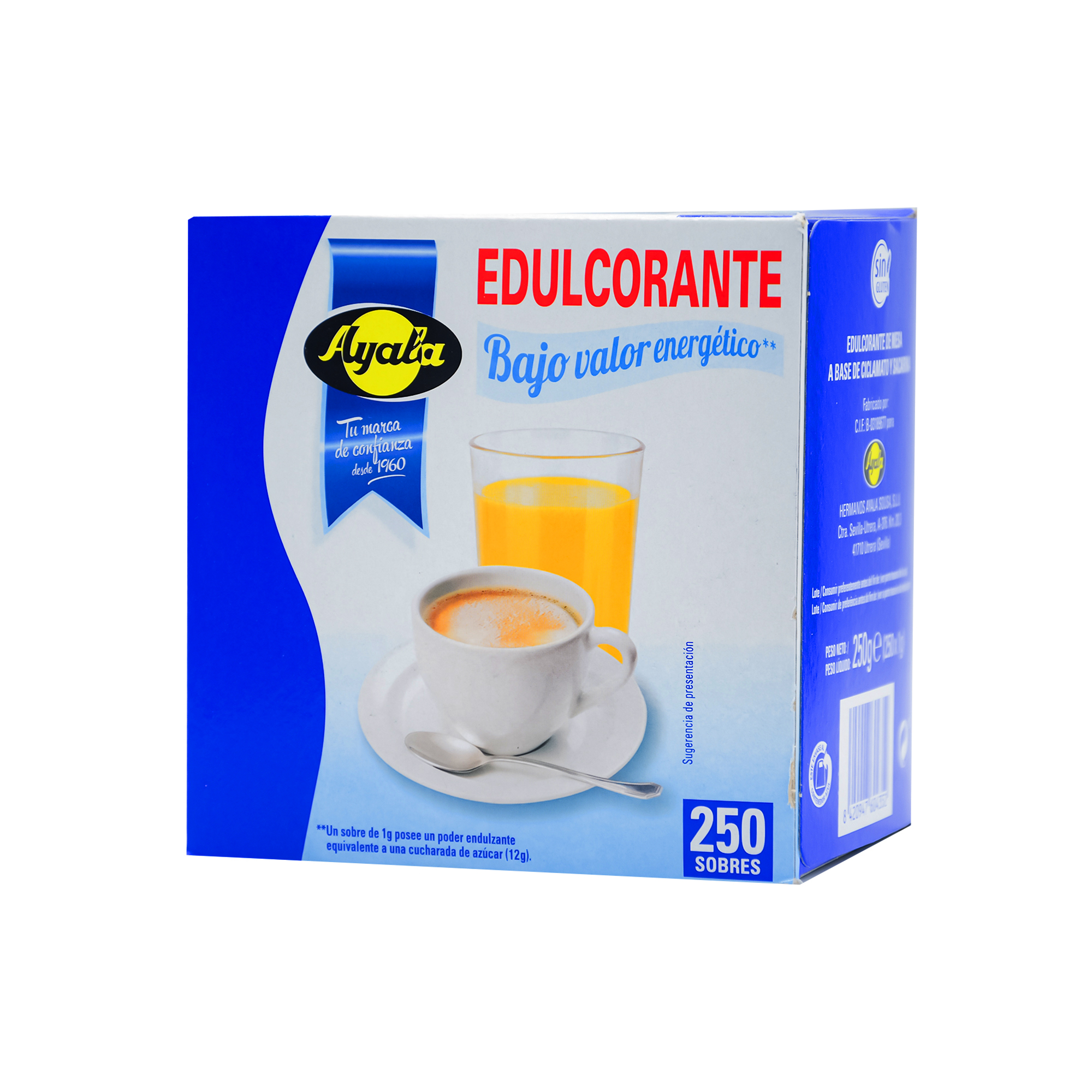 EDULCORANTE AYALA 250 SOBRES 1G *6