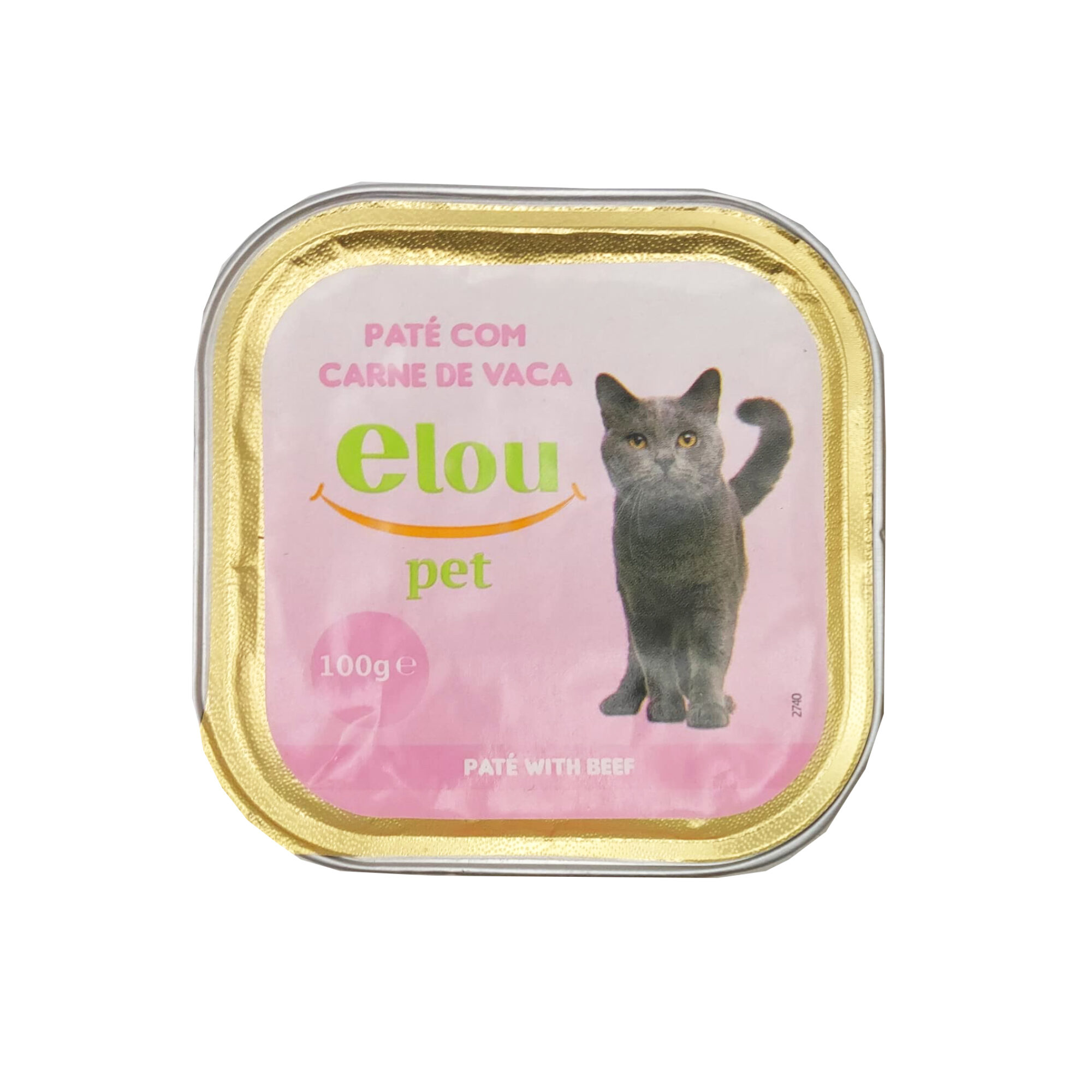 PATE PARA GATOS ELOU VACA 100G*32