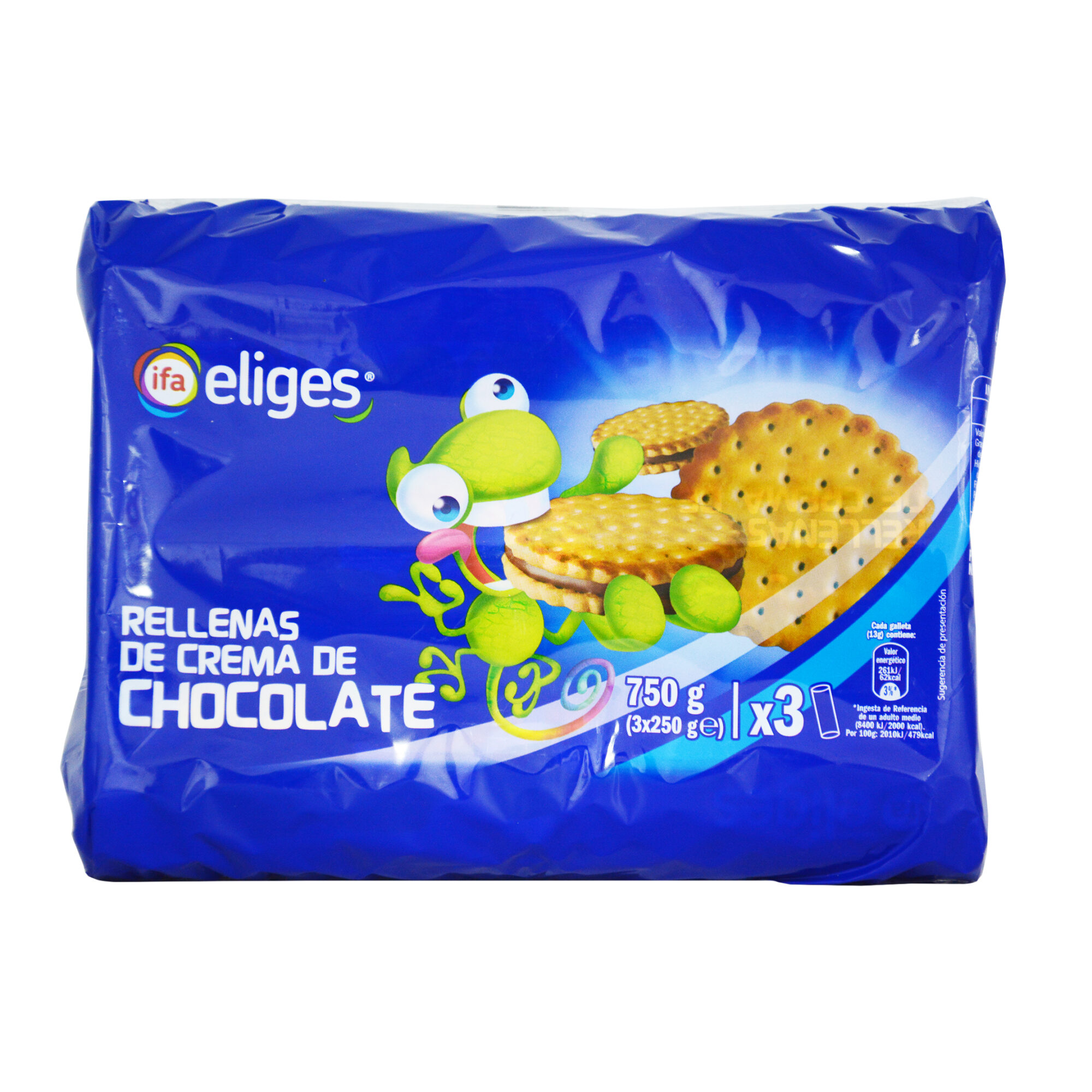 GALLETAS RELLENA CHOCO IFA ELIGES 3*250G*6 PS