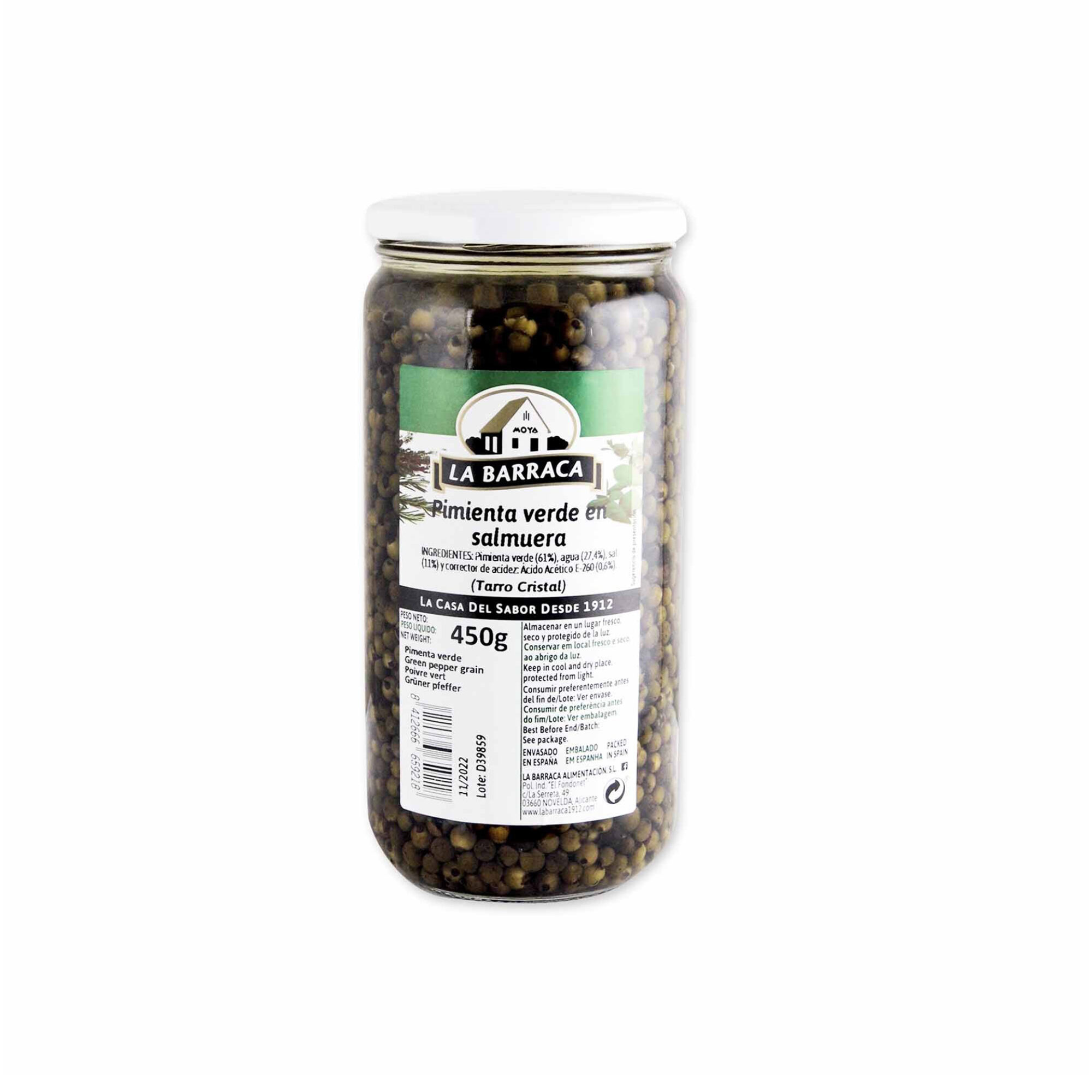 PIMIENTA VERDE LA BARRACA 450G*6